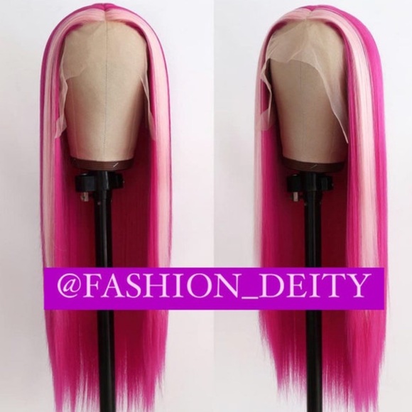 - 💫 22” Pink ombré face framingstraight lace front wig *NEW*